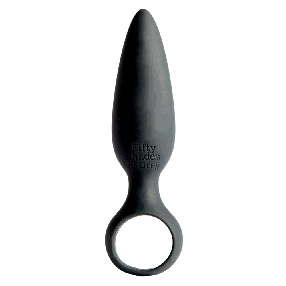 Черная анальная втулка 11,4см Fifty Shades of Grey Something Forbidden Silicone Butt Plug