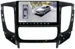 Магнитола для Mitsubishi L200 5 2015-2019 (климат), Pajero Sport 3 2016-2023 (МКПП), FIAT Fullback - FarCar BX1198M-360 монитор 9.5" 2K QLED на Android 13, Быстрая, CarPlay, 4G SIM-слот, 4 камеры в комплекте
