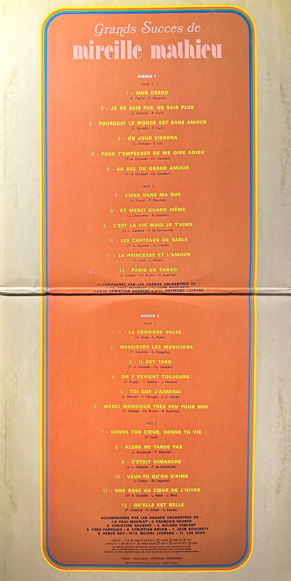 Mireille Mathieu ‎– Grands Succes De Mireille Mthieu “Mon Credo” 2LP (Франция 1975г.)