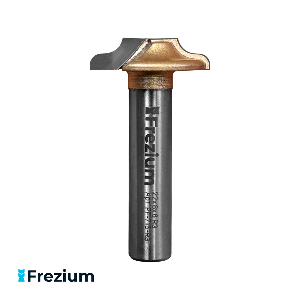 Пазовая фасонная фреза по дереву "Frezium" 22x8x6 R3; PF-715-R3 Пазовая фасонная фреза по дереву "Frezium" 22x8x6 R3; PF-715-R3