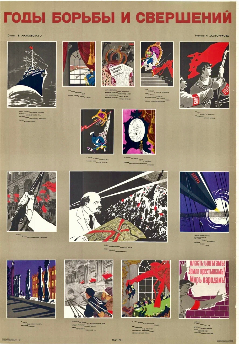 Плакат "Годы борьбы и свершений". Лист 1 (1972)