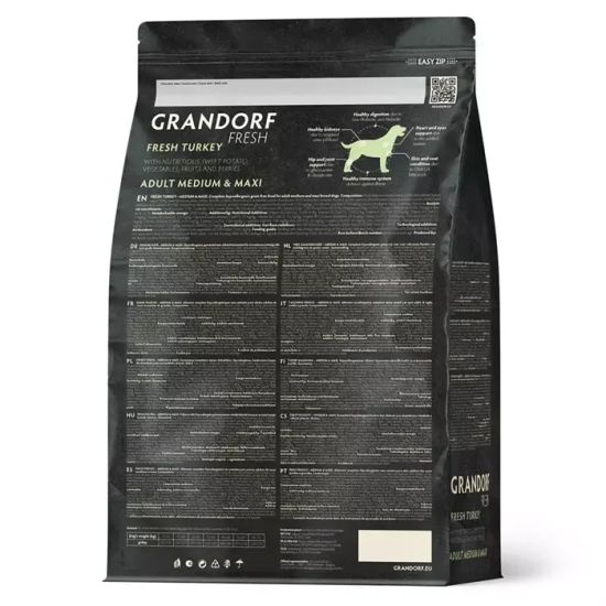 Grandorf Fresh Сухой корм для взрослых собак средних и крупных пород с индейкой и бататом