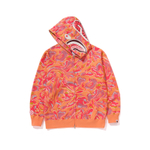 A Bathing Ape Marbling Camo Shark Relaxed Fit Full Zip Худи оранжевый ORX