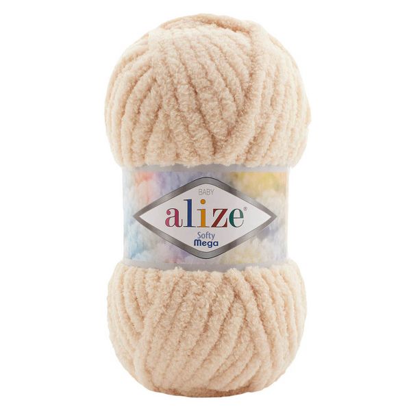 Пряжа Alize (Ализе) Softy Mega / уп.5 мот. по 100 г, 70м, 310 медовая пена
