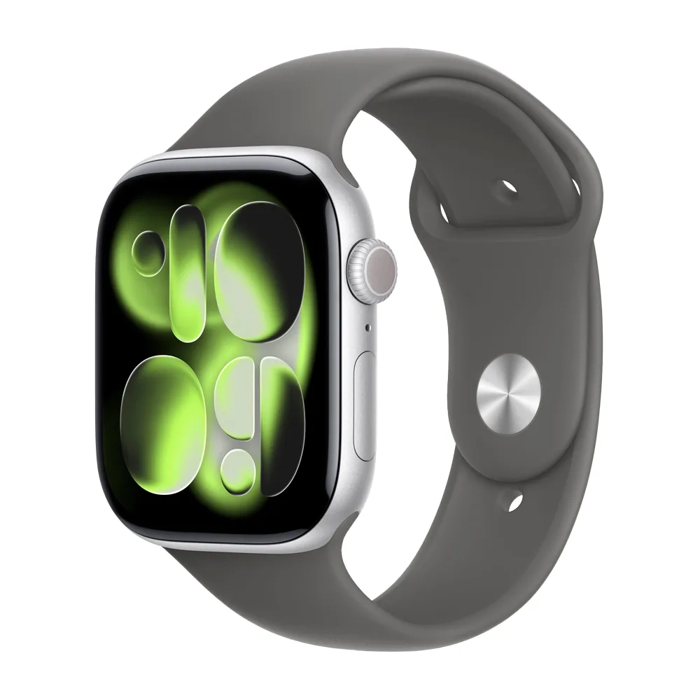 Умные часы Apple Watch Series 11 GPS, 46mm, Silver Aluminium Case with Stone Gray Sport Band, S/M