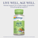 Solaray, True Herbs, Fo-Ti He-Shou-Wu, 610 мг, 100 растительных капсул