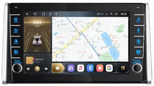 Магнитола для Toyota RAV4 50 2019-2024+ (рынок РФ и ОАЭ) - Kuberg OL-1684 (кнопки и крутилки), Android 12, Быстрая, CarPlay, 4G SIM-слот