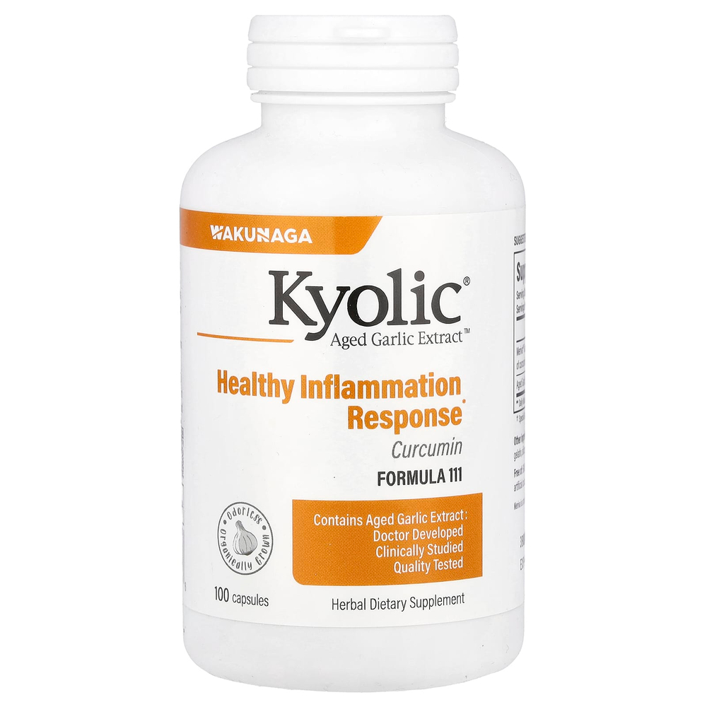 Kyolic, Aged Garlic Extract, выдержанный экстракт чеснока с куркумином, 100 капсул