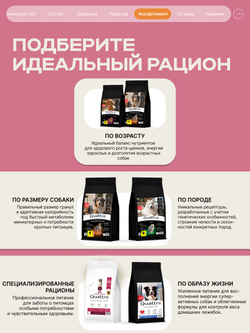 Корм сухой для взрослых собак породы Джек Рассел Терьер, с индейкой, 800 гр, QUATTRO
