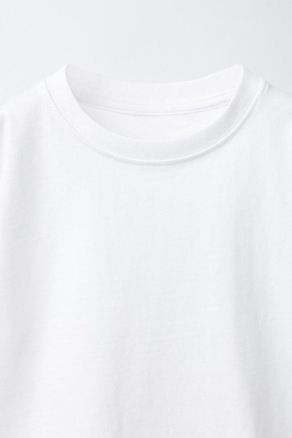 ZARA БАЗОВАЯ ФУТБОЛКА, БЕЛЫЙ