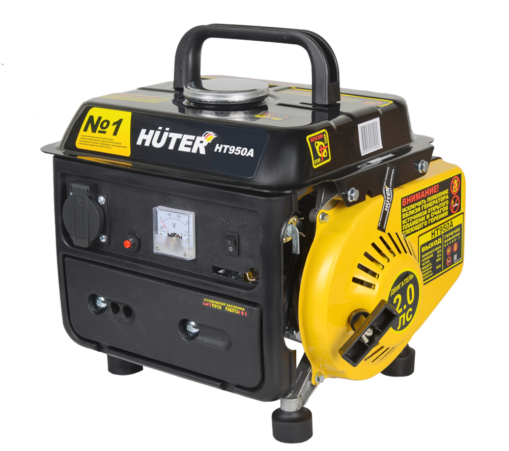 Портативный бензогенератор HUTER HT950A - [0.65 кВт / 220V] двухтактный