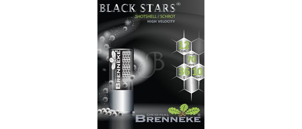 Патрон 12/70 Brenneke Black Stars №5 36г., (3,00 мм)