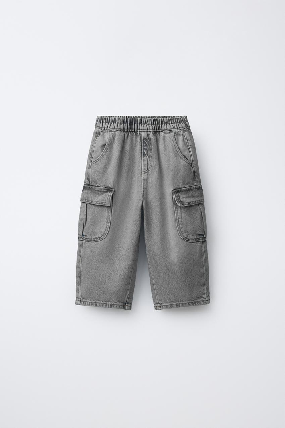 ZARA ДЖИНСЫ КАРГО, СЕРЫЙ