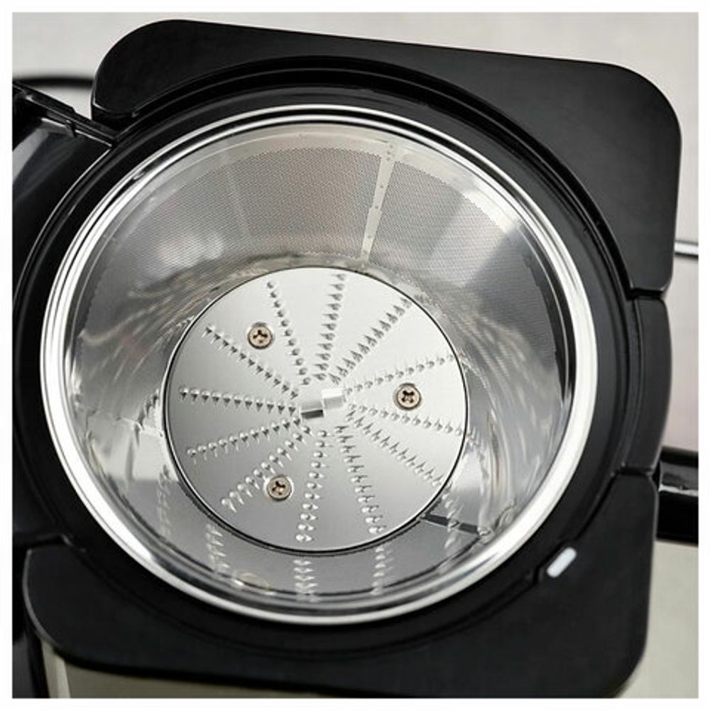 Соковыжималка SCARLETT SC-JE50S53, 1000 Вт, стакан 0,6 л, емкость жмыха 1 л, пластик, сталь/черный