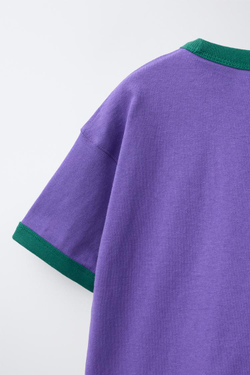 ZARA - FRUIT OF THE LOOM™ ФУТБОЛКА С ВЫШИВКОЙ, ФИОЛЕТОВЫЙ