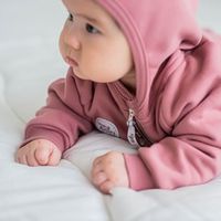 Комбинезон с капюшоном Пудровый утепленный 0+