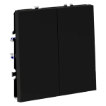 VLS020608 Выключатель с самовозвратом встраиваемый VOLTUM S70 двухклавишный 10А, (черный матовый). (ТМ Maytoni)