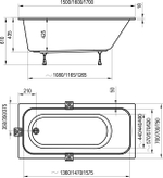 Акриловая ванна Ravak Chrome Slim 170x75 C741300000 без гидромассажа