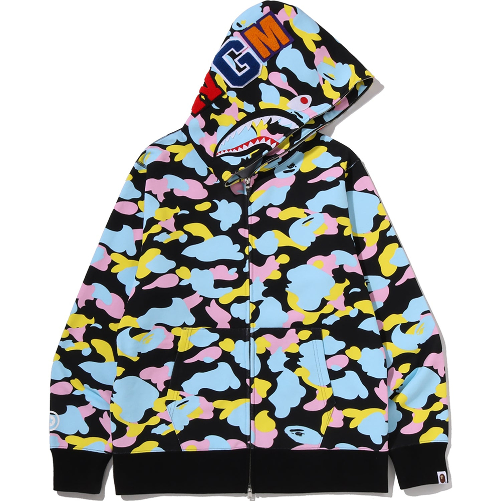 A Bathing Ape Bathing Ape Multi Camo Sweatshirts Cotton Long Sleeved Moderate No Fleece Lined Regular Edition Zip Closure 1m20 115 005 черный