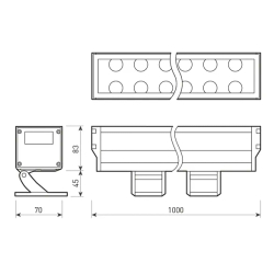 Светодиодный прожектор AR-LINE-1000XL-54W-24V RGB (Grey, 30 deg, DMX512) (Arlight, Закрытый) 023638