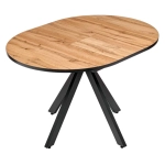 Стол Bradex Home Rudolf круглый раскладной 90-120x90x75см, Дуб Вотан, чёрный