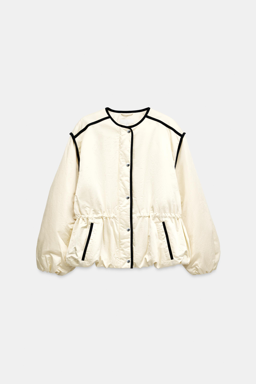 АТЛАСНАЯ КУРТКА С КОНТРАСТНОЙ ОКАНТОВКОЙ — ZARA