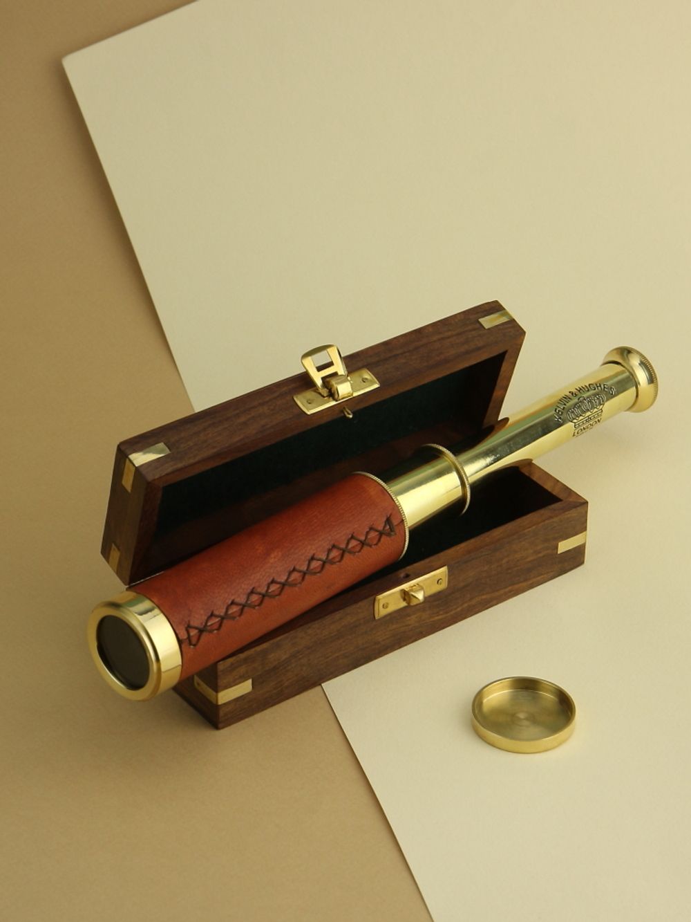 Nautical Подзорная труба в деревянном футляре