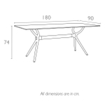 Стол пластиковый Siesta Contract Air Table 180, белый