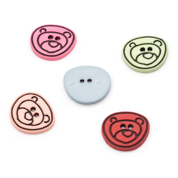 Пуговицы 2 прокола детские 26L=17 мм, Мишки (I1536-DW2) 5 шт, Magic Buttons
