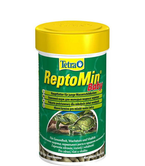 Корм для черепах TetraReptoMin Baby, мини палочки д/молодых черепах 100 мл.