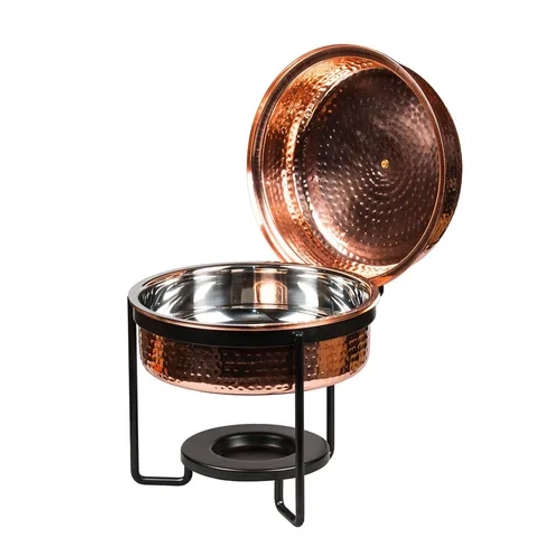 Чафиндиш (мармит) 3 л Copper круглый нерж с медным покрытием на подставке P.L. Proff Cuisine
