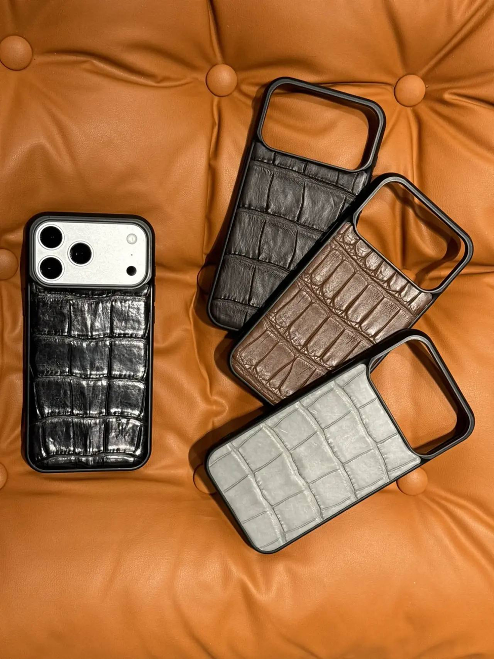 Чехол на iPhone 17 Pro Max из кожи крокодила