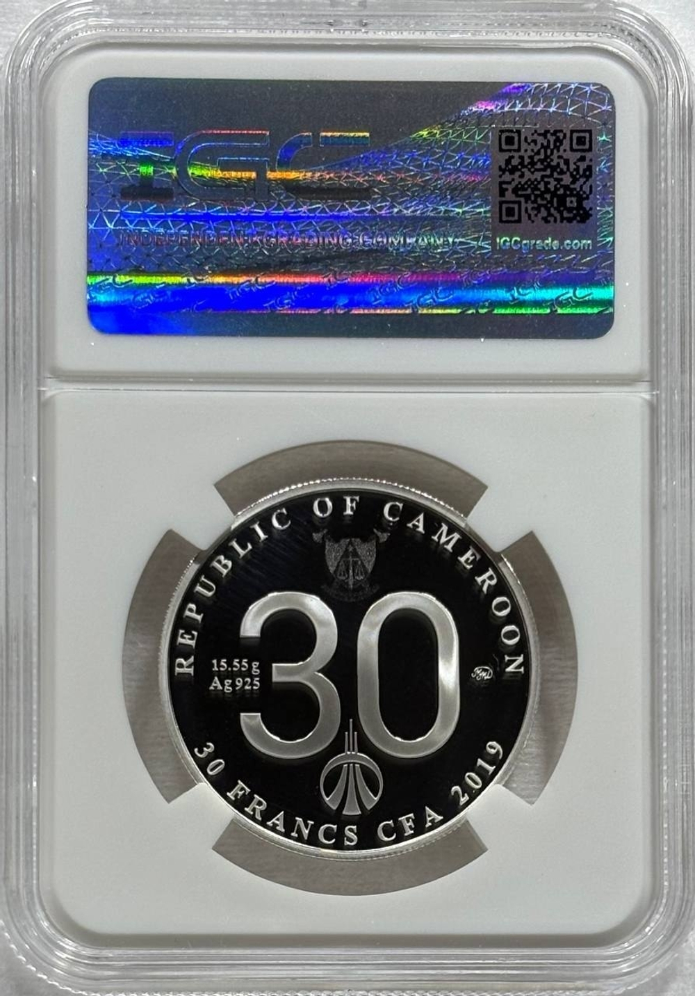 КАМЕРУН, 2019, 30 FRANCS CFA [БАНК УРАЛСИБ] [СЛАБ PF70]