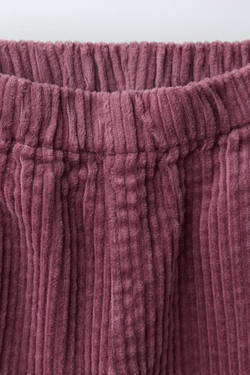 ZARA БРЮКИ БЭГГИ ИЗ ВЕЛЬВЕТА С НАШИВКОЙ, РОЗОВЫЙ