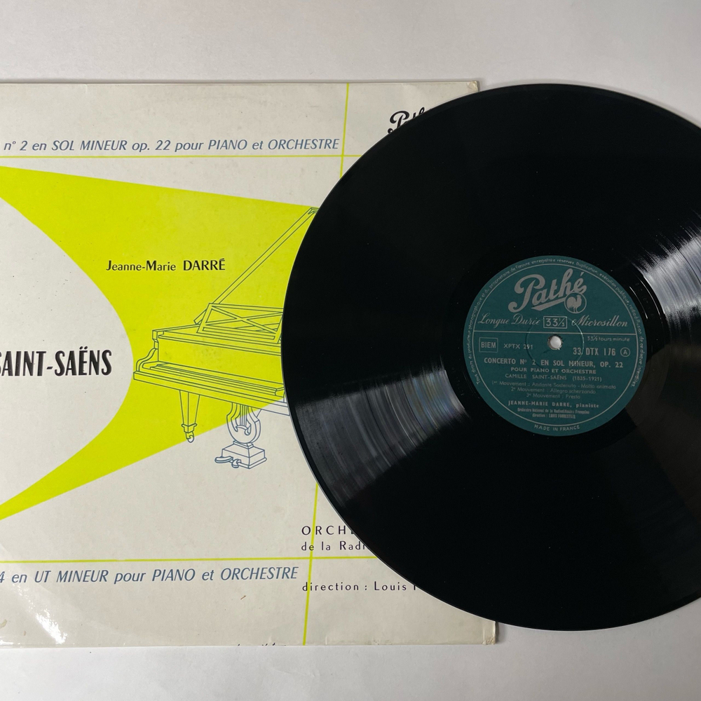 Винтажная виниловая пластинка LP Камиль Сен Санс Saint Saens, Concerto Pour Piano Et Orchestre N 2 En Sol Mineur, N 4 En Ut Mineur (Франция 1956) Pathe