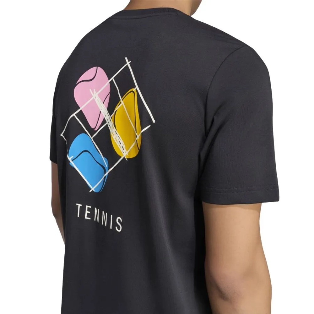 Мужская теннисная футболка Adidas US Graphic - black