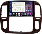 Магнитола для Toyota Land Cruiser 100, Lexus LX470 1998-2002 (кондиционер или климат внизу, рамка дерево) - FarCar S500-TS20 монитор 9.5" 2K QLED на Android 14, Быстрейшая, CarPlay, 4G SIM-слот