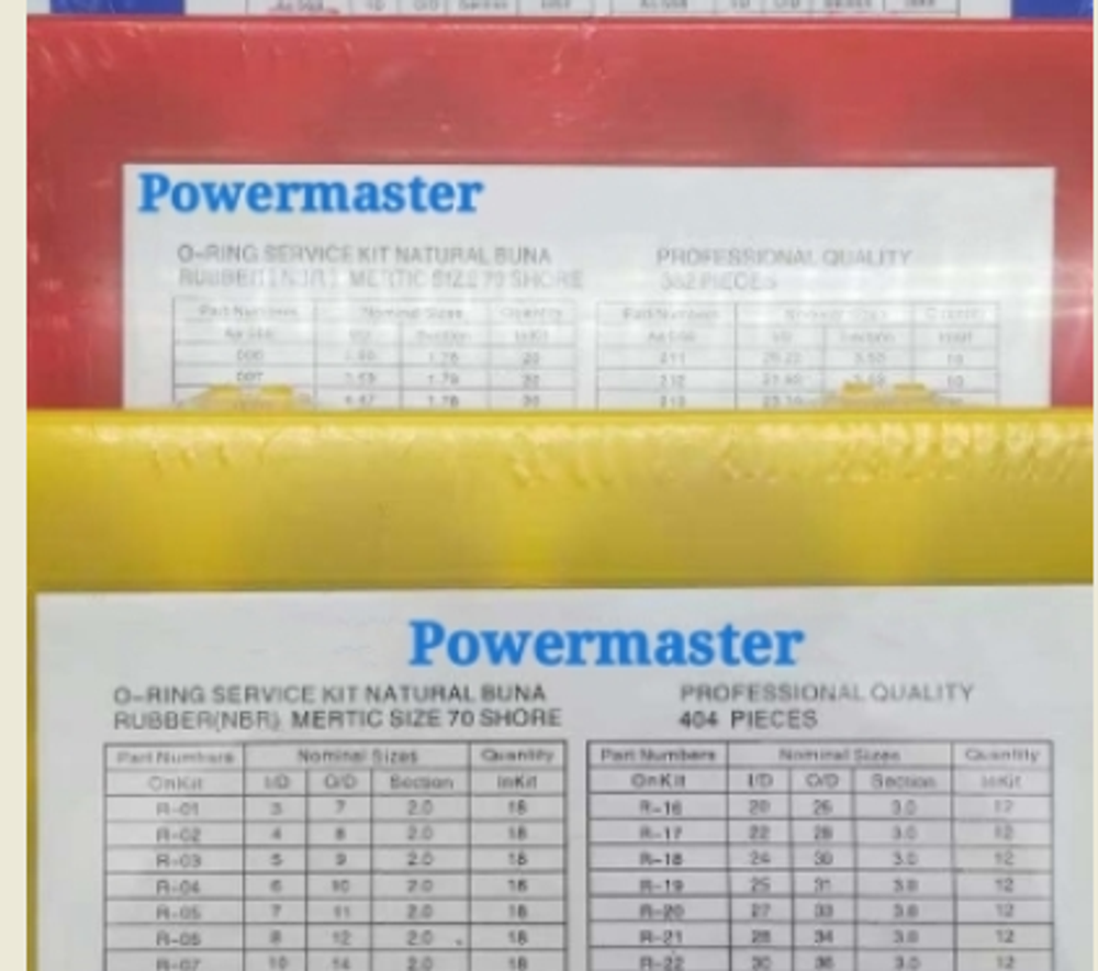 Набор уплотнений NBR70 дюймовый стандарт AS 568A POWERMASTER |