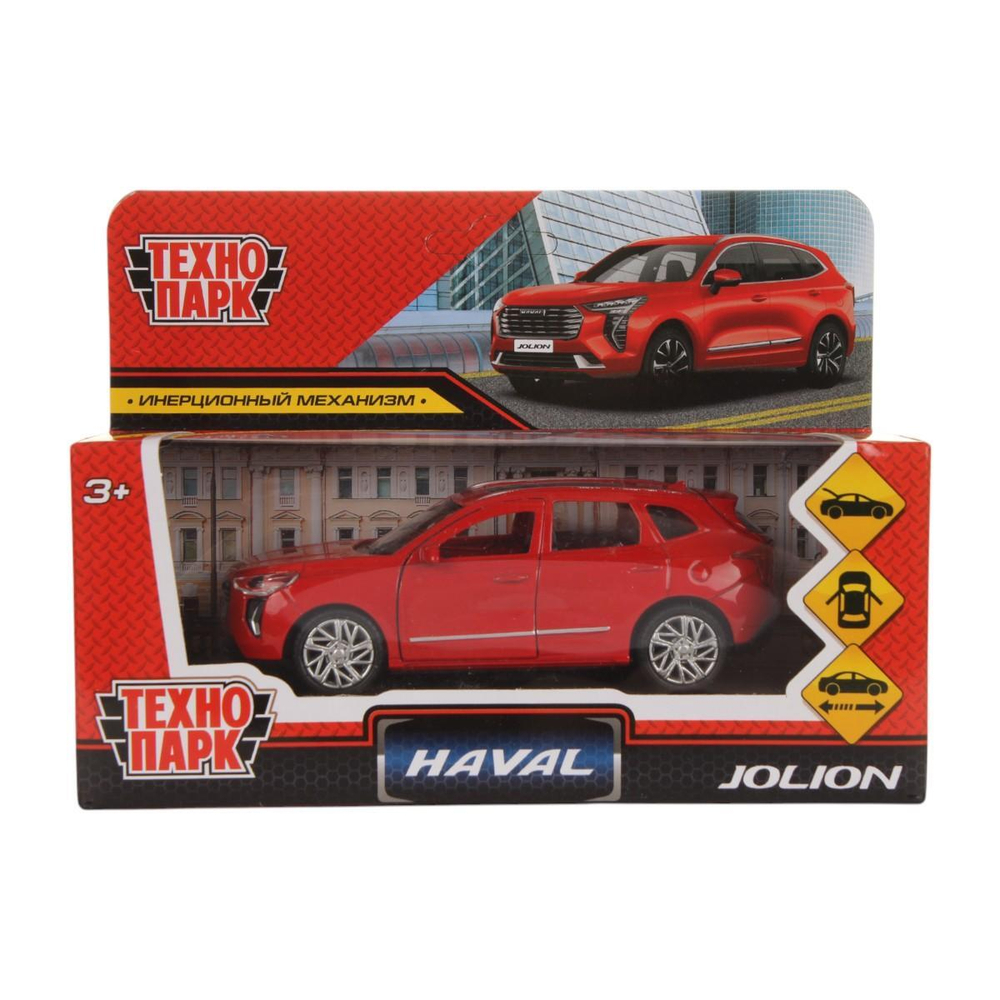 Модель ин. мет. "Haval Jolion" 12см, двери, багаж, красный, коробка JOLION-12-RD (72) (Технопарк)