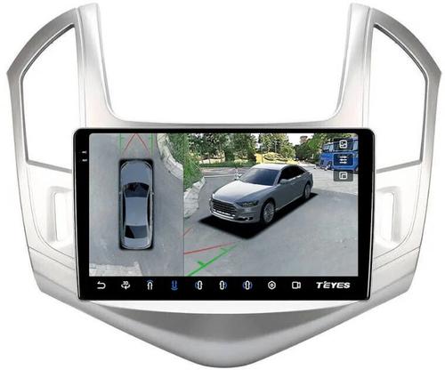 Магнитола для Chevrolet Cruze 1 2012-2015 (рамка серебро) - Teyes CC3-2K-360 на Android 10, Быстрая, 2K QLED, CarPlay, 4G SIM-слот, 4 камеры в комплекте