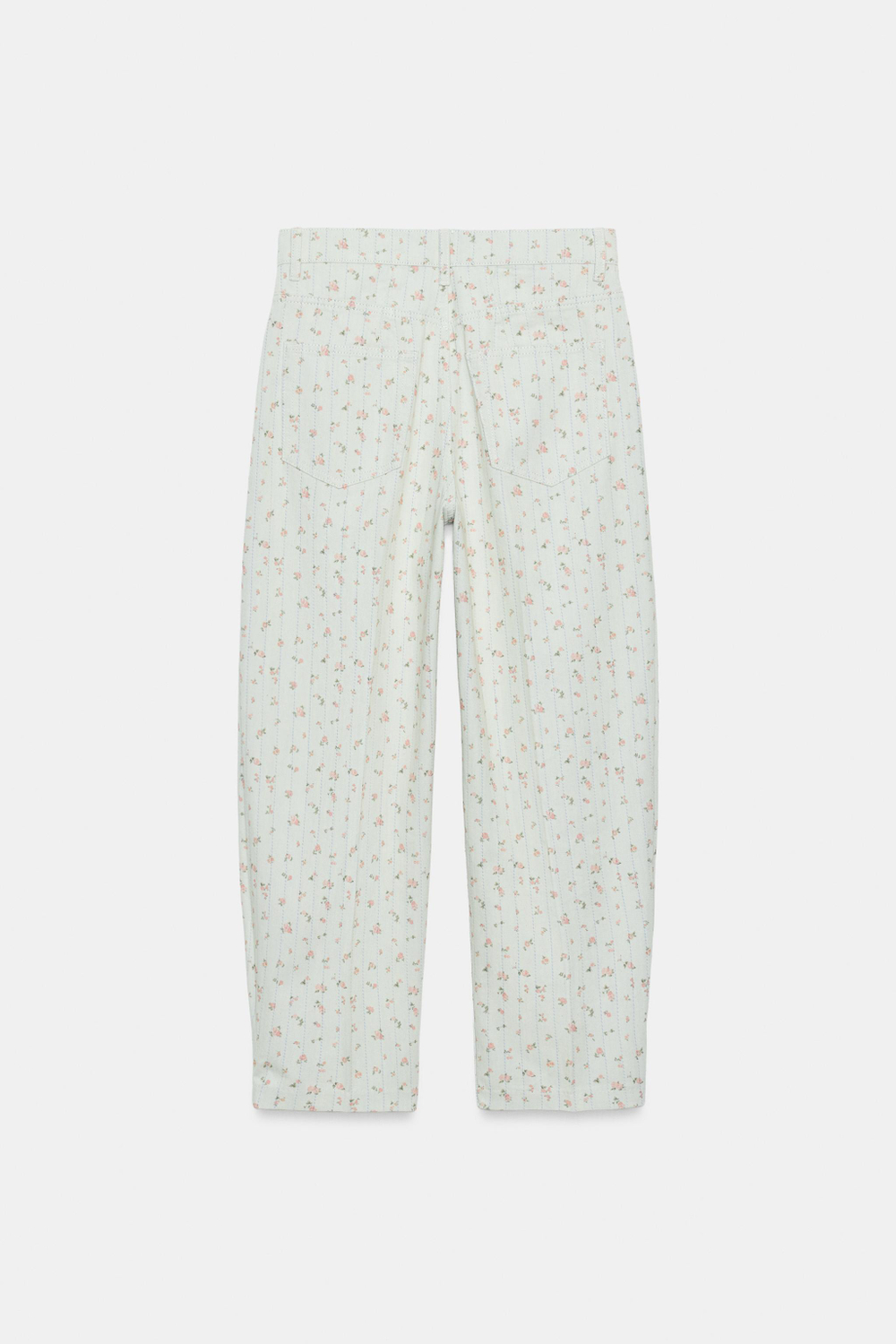 ДЖИНСЫ TAPERED С ВЫСОКОЙ ПОСАДКОЙ И ЦВЕТОЧНЫМ ПРИНТОМ — ZW COLLECTION — ZARA