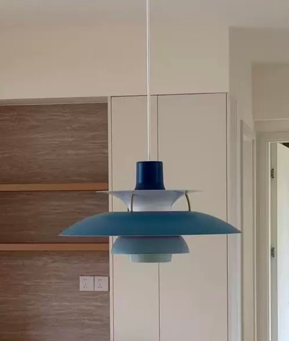 Pendant design lamp PH 5 by Louis Poulsen (Blue)