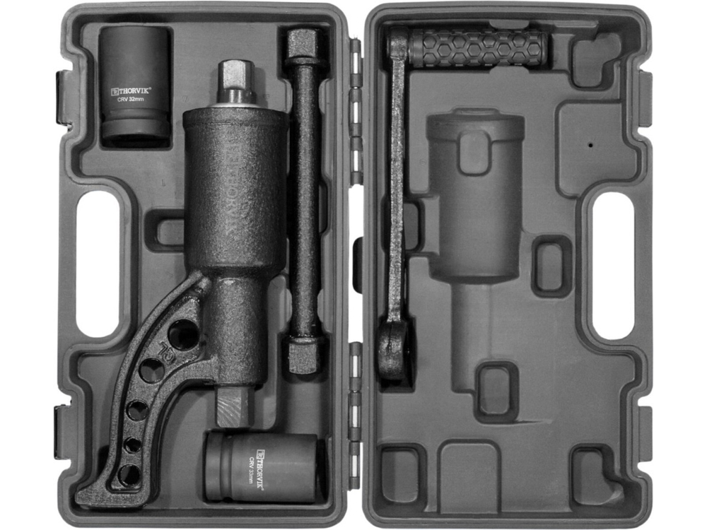 LSW2 Гайковерт ручной механический 1"DR, 3800 Нм и головки торцевые 1"DR 32 мм, 33 мм