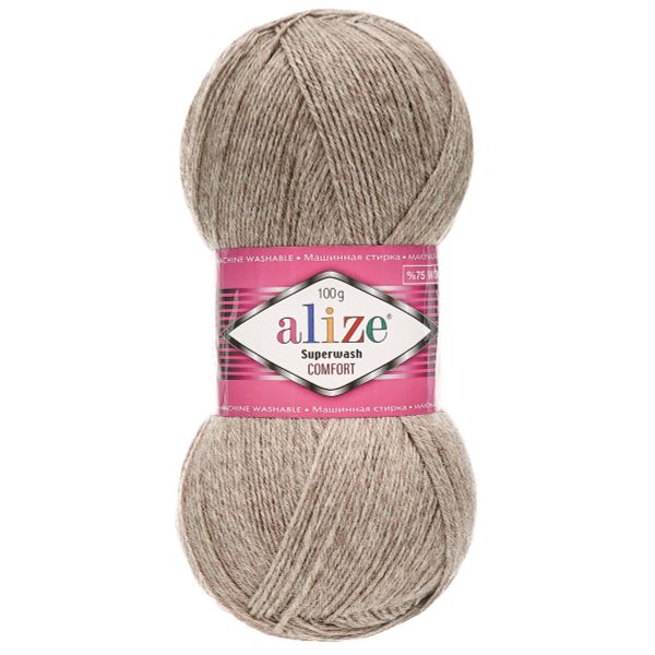Пряжа Alize (Ализе) Superwash Comfort Socks / уп.5 мот. по 100 г, 420м, 207 беж меланж