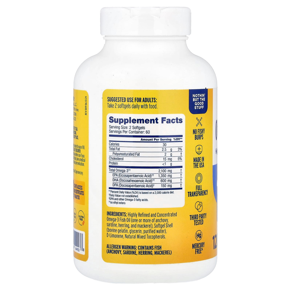 OceanBlue, Professional, омега-3 2100®, высокоэффективный продукт, апельсин, 120 капсул (1050 мг в 1 капсуле)
