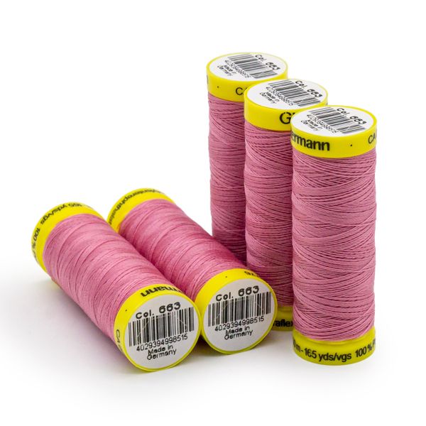 Нитки для трикотажа Gutermann Maraflex 120 (150 метров), 5 кат. | 663 т.розовый