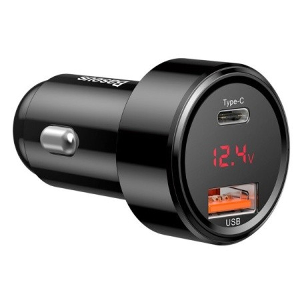 Автомобильное заряд. устр. Baseus 1USB/1C 45W (CCMLC20C-01) черный перламутр