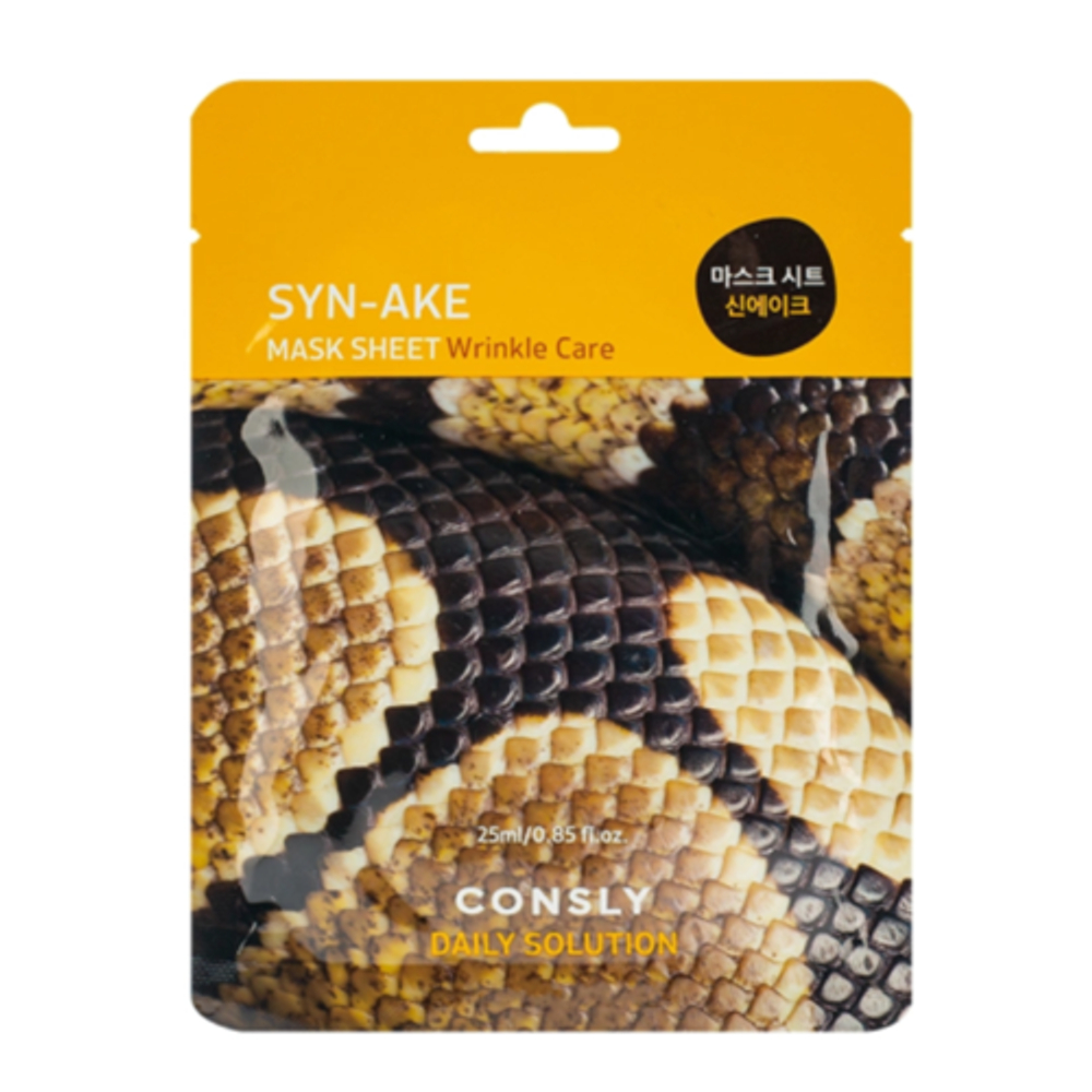 Consly Маска тканевая для лица с пептидом змеиного яда - daily solution syn-ake mask sheet, 25мл