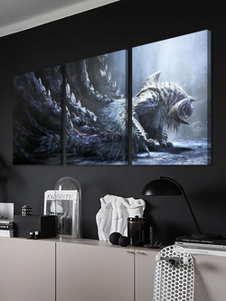 Картина на стену модульная Monster Hunter Wilds, 150 см х 70 см