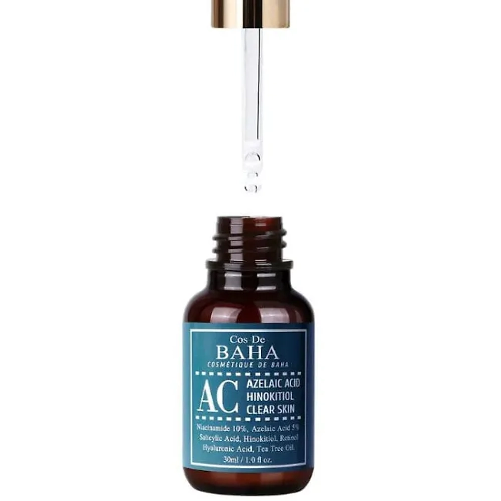 Интенсивная сыворотка против акне Cos De Baha Azelaic Acid Hinokitiol Clear Skin,30 мл